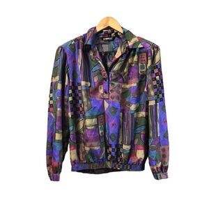 Loubella Size 14 80's Fashion Blouse Shoulder Pads